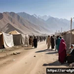 아프가니스탄 테러 사건 타임라인 - A detailed scene depicting an Afghan local community coping with the aftermath of a militant attack:...